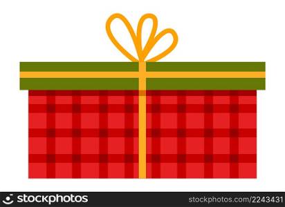 Gift box icon. Holiday present in wrapping paper isolated on white background. Gift box icon. Holiday present in wrapping paper