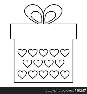 Gift box icon. Outline illustration of gift box vector icon for web. Gift box icon, outline style