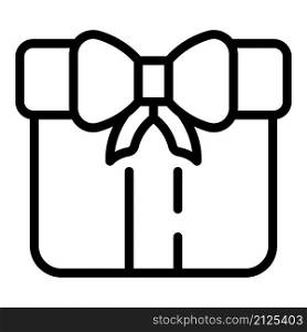 Gift box icon outline vector. Birthday present. Ribbon bow. Gift box icon outline vector. Birthday present