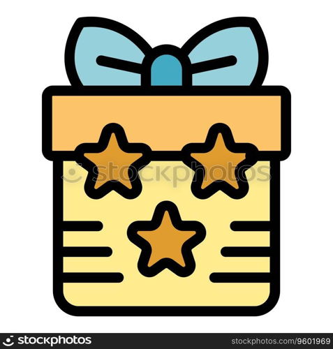 Gift box icon outline vector. Happy delight. Person activity color flat. Gift box icon vector flat