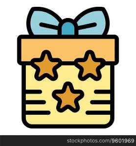 Gift box icon outline vector. Happy delight. Person activity color flat. Gift box icon vector flat