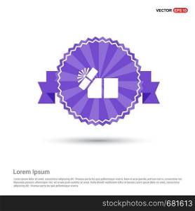 Gift Box Icon - Purple Ribbon banner