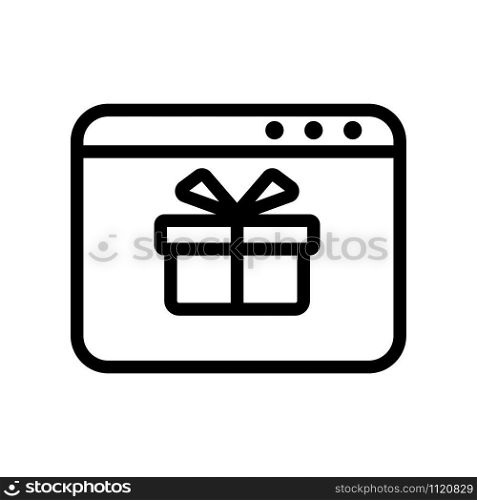 Gift box icon vector. A thin line sign. Isolated contour symbol illustration. Gift box icon vector. Isolated contour symbol illustration