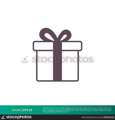 Gift Box Icon Vector Logo Template Illustration Design. Vector EPS 10.