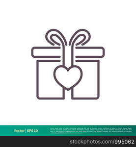 Gift Box Icon Vector Logo Template Illustration Design. Vector EPS 10.