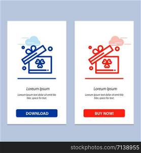 Gift, Box, Ireland Blue and Red Download and Buy Now web Widget Card Template