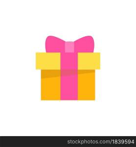 Gift Box Isolated on White Background in Flat Style. XMAS or Birthday, Holiday Vector Present Template. Beautiful Simple Giftbox.. Gift Box Isolated on White Background in Flat Style. XMAS or Birthday, Holiday Present Template. Beautiful Simple Giftbox. Vector Illustration.