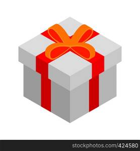 Gift box isometric 3d icon isolated on a white background. Gift box isometric 3d icon