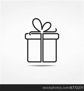 Gift Box Line Icon