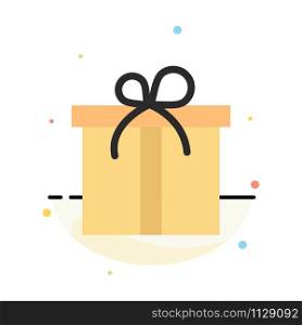 Gift, Box, Motivation Abstract Flat Color Icon Template