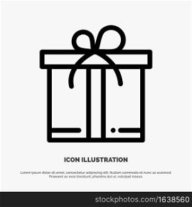 Gift, Box, Motivation Line Icon Vector