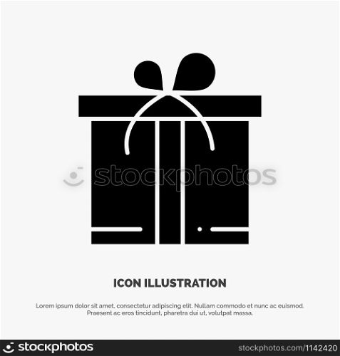 Gift, Box, Motivation solid Glyph Icon vector