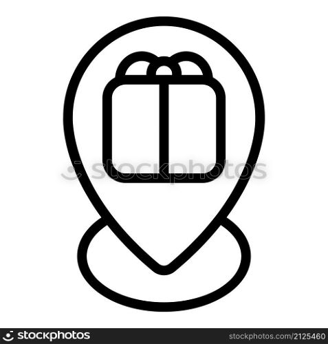 Gift box position icon outline vector. Present birthday. Surprise package. Gift box position icon outline vector. Present birthday