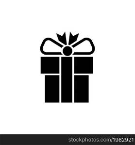 Gift Box, Present. Flat Vector Icon illustration. Simple black symbol on white background. Gift Box, Present sign design template for web and mobile UI element. Gift Box, Present Flat Vector Icon
