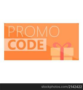 Gift box promo code icon cartoon vector. Promotion discount. Money offer. Gift box promo code icon cartoon vector. Promotion discount