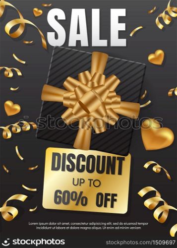 gift box sale template banner Vector background for banner, poster, flyer