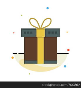 Gift, Box, Shopping, Ribbon Abstract Flat Color Icon Template