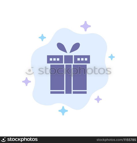 Gift, Box, Shopping, Ribbon Blue Icon on Abstract Cloud Background