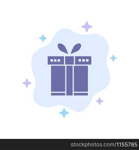 Gift, Box, Shopping, Ribbon Blue Icon on Abstract Cloud Background
