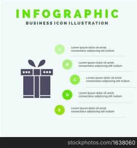 Gift, Box, Shopping, Ribbon Infographics Presentation Template. 5 Steps Presentation
