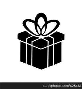 Gift box simple icon isolated on a white background. Gift box simple icon