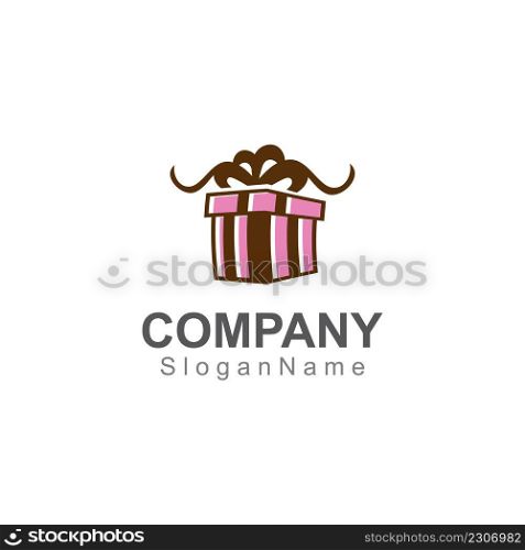 Gift box surprise logo design vector template Image
