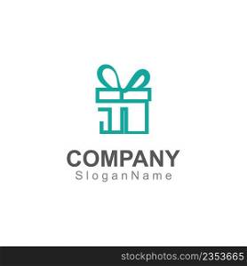 Gift box surprise logo design vector template Image art concept