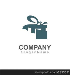 Gift box surprise logo design vector template Image art concept