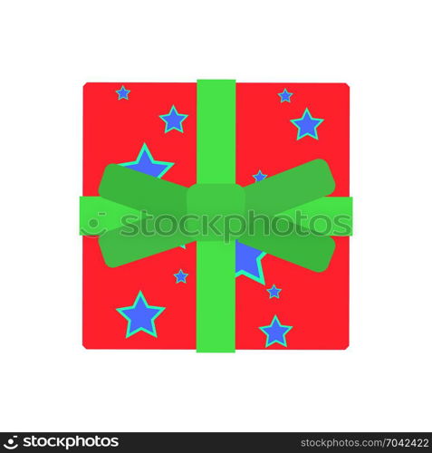 Gift box vector present Christmas ribbon illustration surprise design bow. Holiday icon celebration background isolated