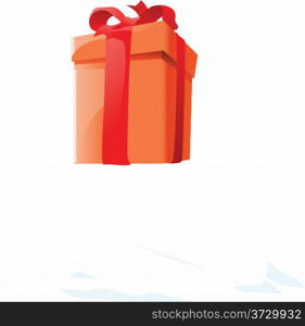 Gift box with ribbon and bow. Vector illustration