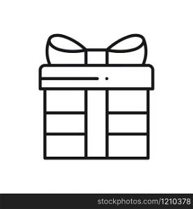 Gift box with ribbon line icon. Present, giftbox. Party celebration birthday holidays theme. Sign and symbol. Vector simple linear design. Gift box with ribbon line icon. Present, giftbox. Party celebration birthday holidays theme. Sign and symbol. Vector simple linear design.