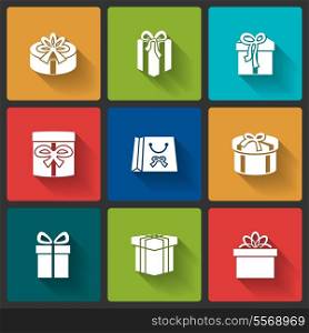 Gift boxes icons set for mobile shopping application isolated vector illustration