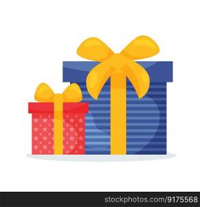 gift boxes with a bow vector illustration