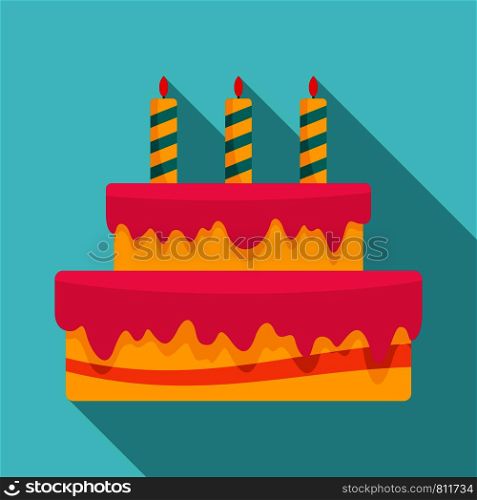 Gift cake icon. Flat illustration of gift cake vector icon for web design. Gift cake icon, flat style