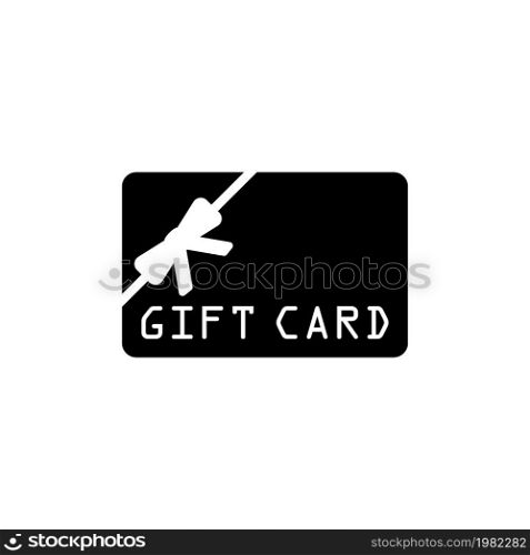 Gift Card. Flat Vector Icon. Simple black symbol on white background. Gift Card Flat Vector Icon