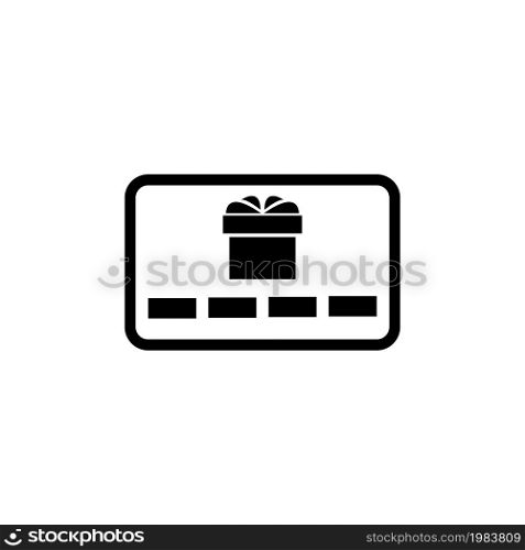 Gift Card, Present. Flat Vector Icon illustration. Simple black symbol on white background. Gift Card, Present sign design template for web and mobile UI element. Gift Card, Present Flat Vector Icon