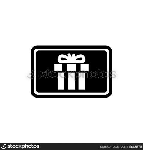 Gift Card, Present Voucher. Flat Vector Icon illustration. Simple black symbol on white background. Gift Card, Present Voucher sign design template for web and mobile UI element. Gift Card, Present Voucher Flat Vector Icon