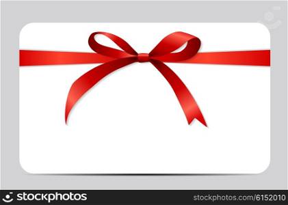 Gift Card Set with Red Ribbon and Bow. Vector illustration. EPS10. Gift Card Set with Red Ribbon and Bow. Vector illustration