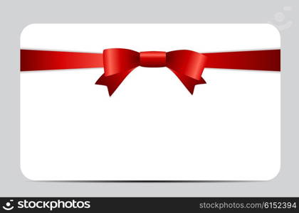 Gift Card Set with Red Ribbon and Bow. Vector illustration EPS10. Gift Card Set with Red Ribbon and Bow. Vector illustration