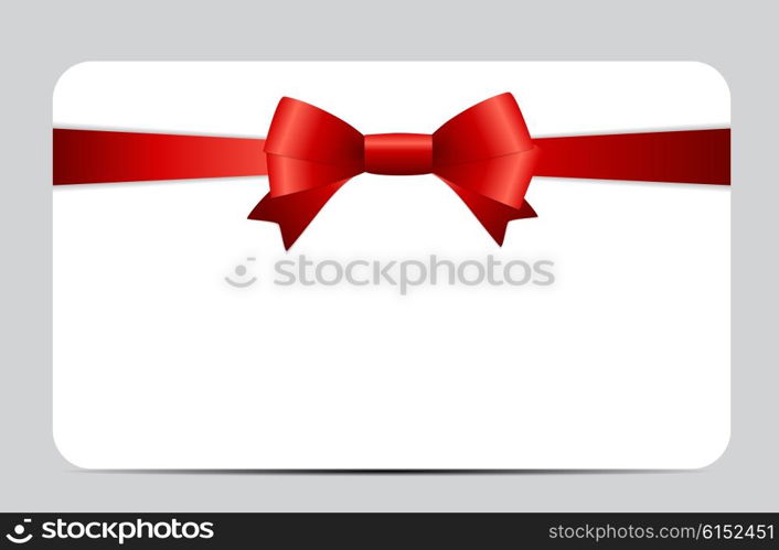 Gift Card Set with Red Ribbon and Bow. Vector illustration EPS10. Gift Card Set with Red Ribbon and Bow. Vector illustration