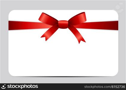 Gift Card Set with Red Ribbon and Bow. Vector illustration EPS10. Gift Card Set with Red Ribbon and Bow. Vector illustration