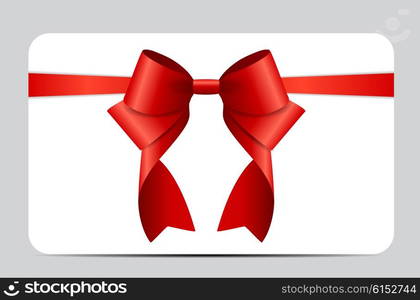 Gift Card Set with Red Ribbon and Bow. Vector illustration EPS10. Gift Card Set with Red Ribbon and Bow. Vector illustration