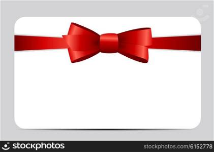 Gift Card Set with Red Ribbon and Bow. Vector illustration EPS10. Gift Card Set with Red Ribbon and Bow. Vector illustration