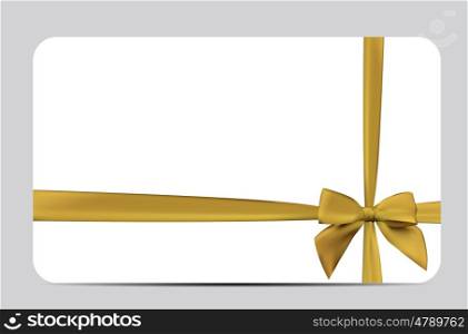 Gift Card Template with Silk Ribbon and Bow. Vector illustration. EPS10. Gift Card Template with Silk Ribbon and Bow. Vector illustration
