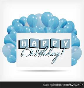 Gift card with balloons vector illustration