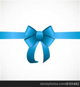 Gift Card with Blue Ribbon and Bow. Vector illustration EPS10. Gift Card with Blue Ribbon and Bow. Vector illustration