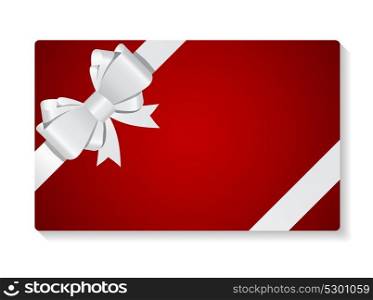 Gift Card with Bow and Ribbon Vector Illustration EPS10. Gift Card with Bow and Ribbon Vector Illustration