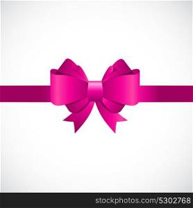 Gift Card with Pink Bow and Ribbon Vector Illustration EPS10. Gift Card with Pink Bow and Ribbon Vector Illustration