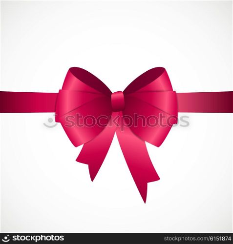 Gift Card with Pink Ribbon and Bow. Vector illustration EPS10. Gift Card with Pink Ribbon and Bow. Vector illustration