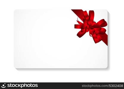 Gift Card with Red Bow and Ribbon Vector Illustration EPS10. Gift Card with Red Bow and Ribbon Vector Illustration